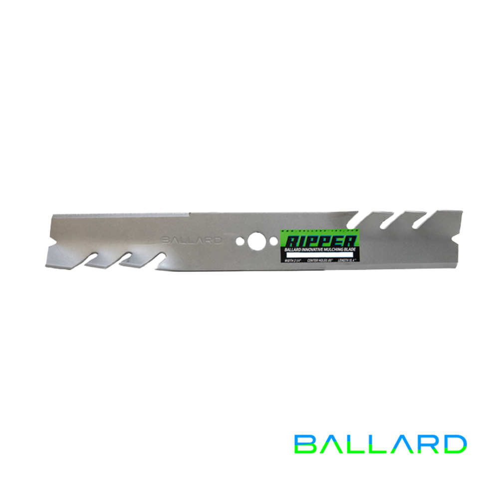 MULCHING Mower Blades: 15.4" Long, .65" Center Hole, 2.25" Wide (Two Blade System) image number null